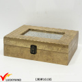 Caja antigua de la joyería del pecho de madera del oro del chamán de la vendimia pequeña